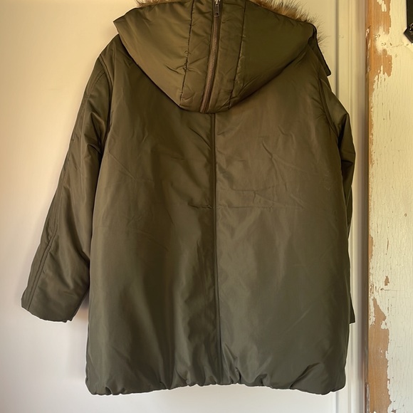 Army Green Bomber Jacket Winter Coat - Picture 4 of 7